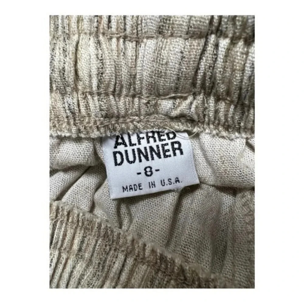 Alfred‎ Dunner Crinkle Pin Stripe Size 8 Elastic Waist Pant Suit Neutral Colors‍ - Picture 12 of 16